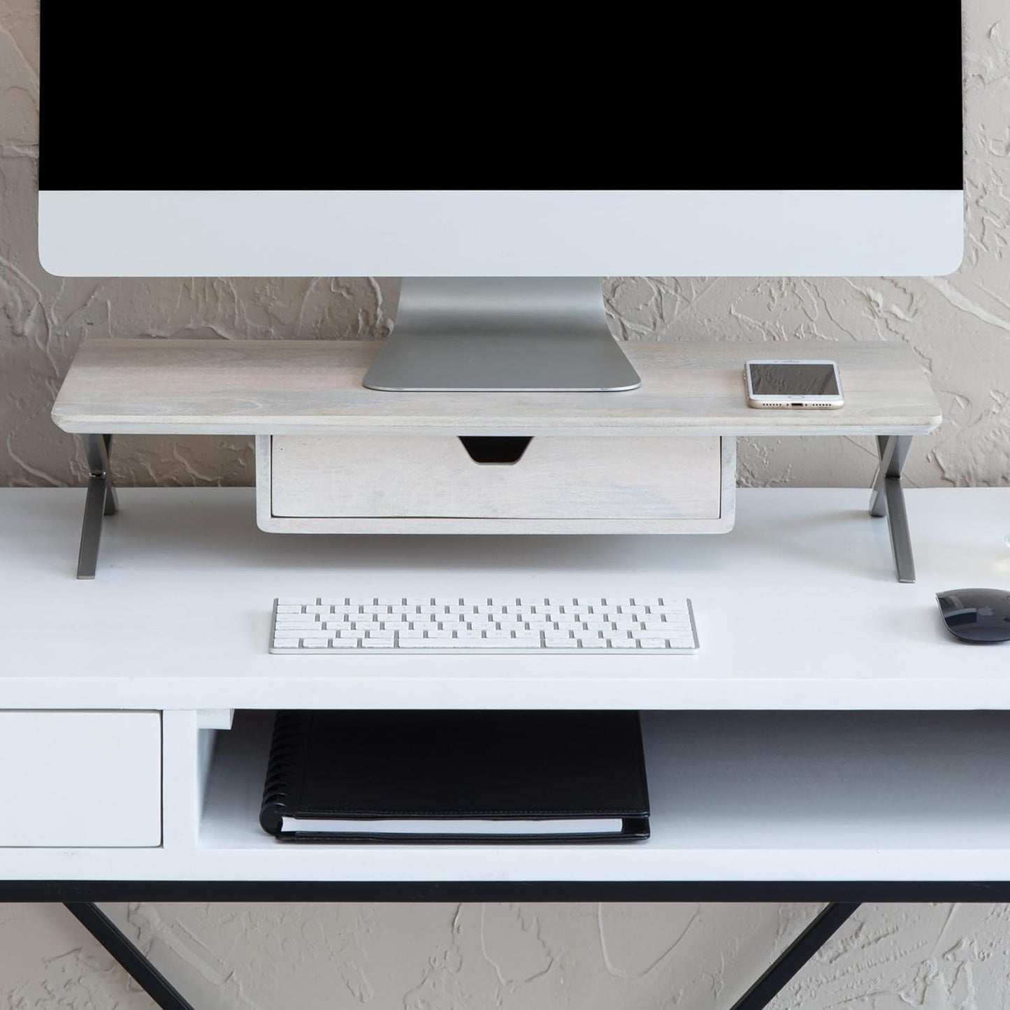 Ergonomic Monitor Riser for Desk - Stylish Wood Stand