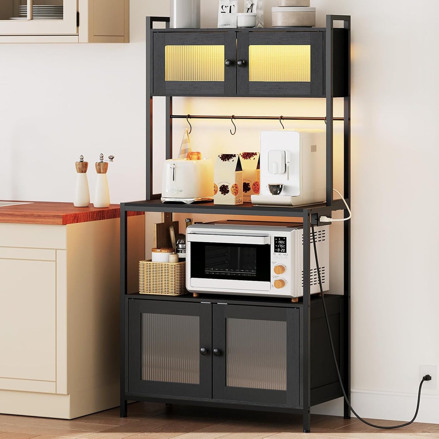 Industrial Bakers Rack with LED Lights