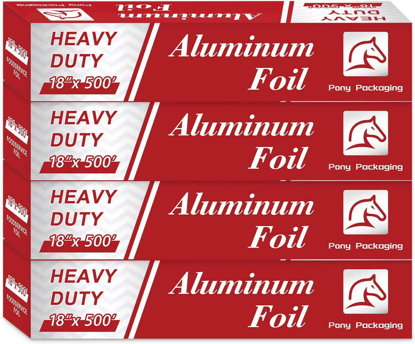 4 Count Heavy Duty Aluminum Foil Roll for Food 18 in 500 FT