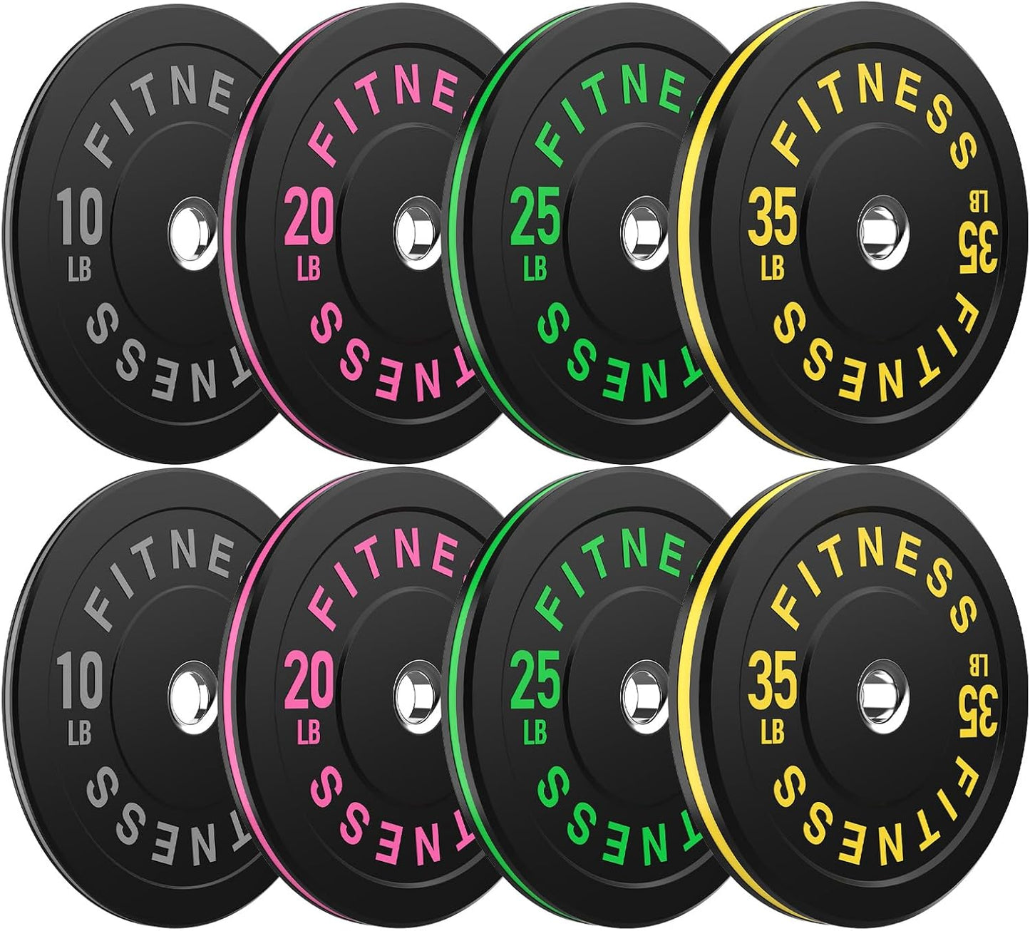 Bumper Plates 2-Inch Olympic Weight Plate Set for Strength Training