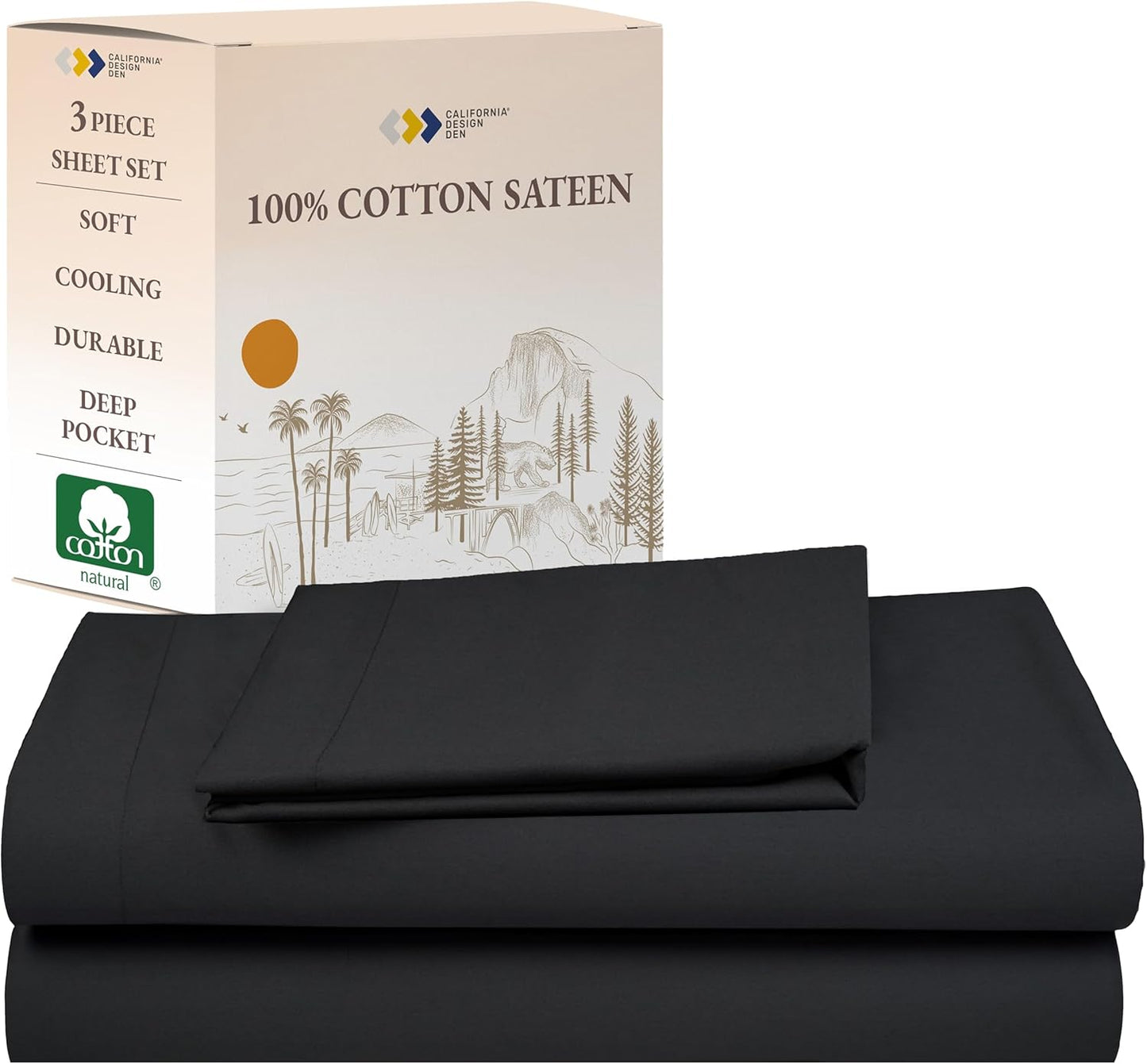 California Design Den Twin Sheets Set - Soft Cotton Bedding
