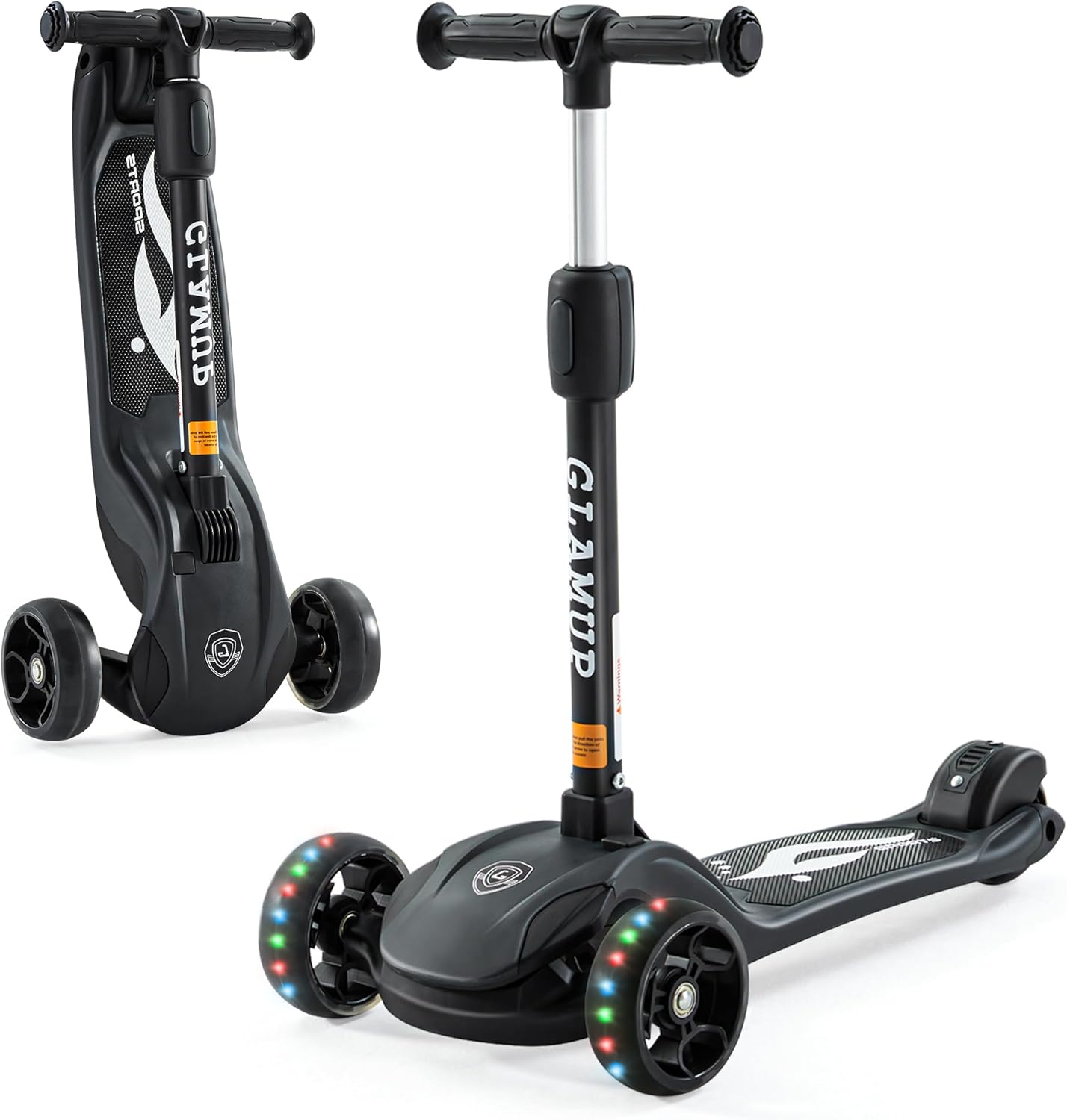 GLAMUP Kids Kick Scooter with Adjustable Handlebar for Ages 3-14