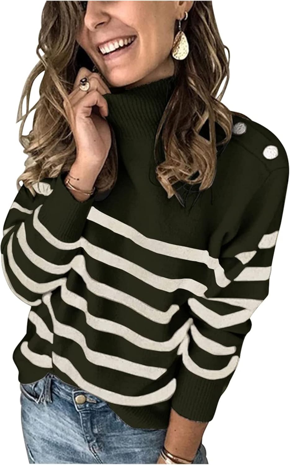 KIRUNDO Fall Sweaters for Women: Trendy Turtleneck Knit Jumper