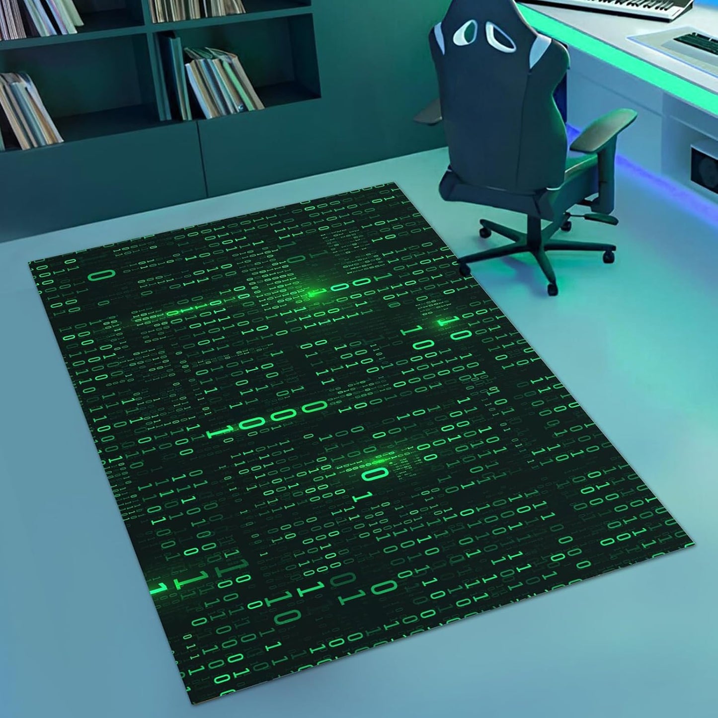 Binary Code Washable Gamer Rug - Non-Slip & Stylish!