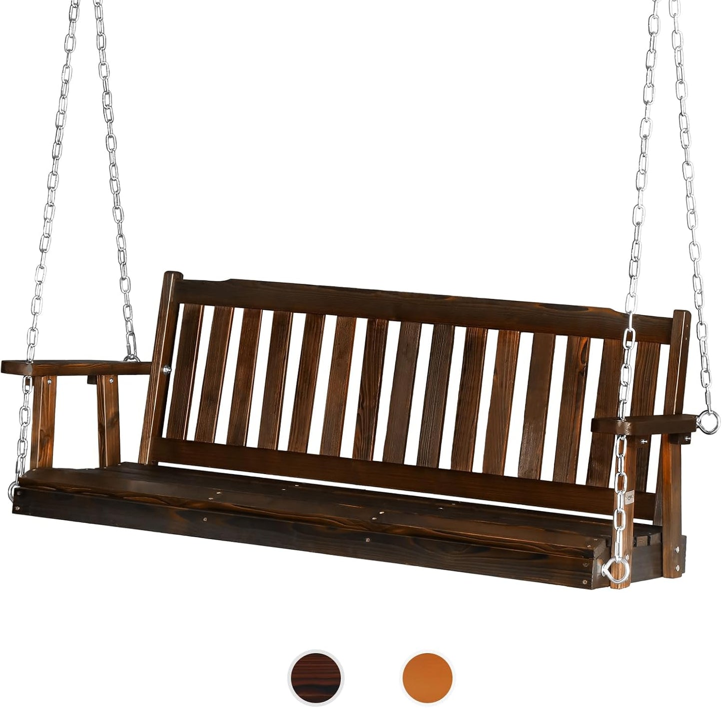 VINGLI Heavy Duty 880 LBS 5 FT Patio Wooden Porch Swing