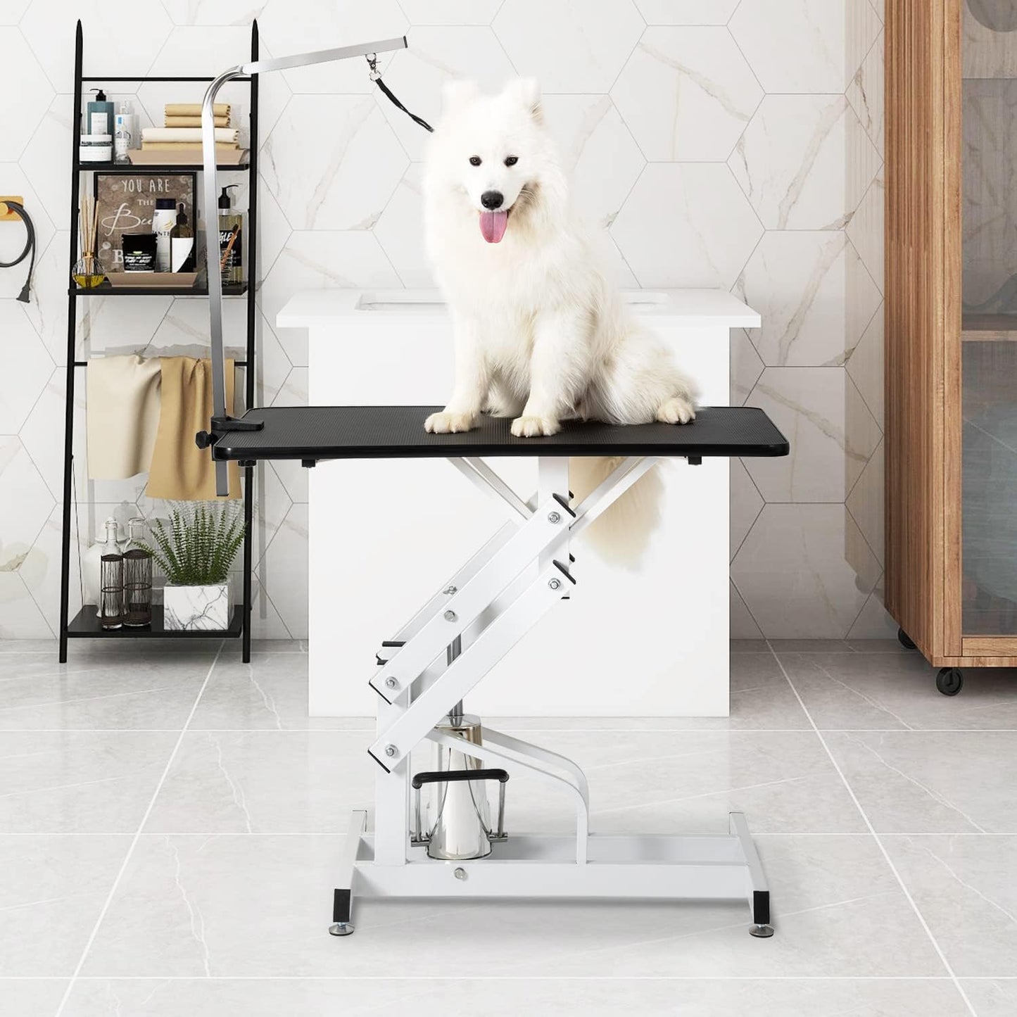 Heavy Duty Hydraulic Grooming Table for Dogs and Cats, 42.5 in