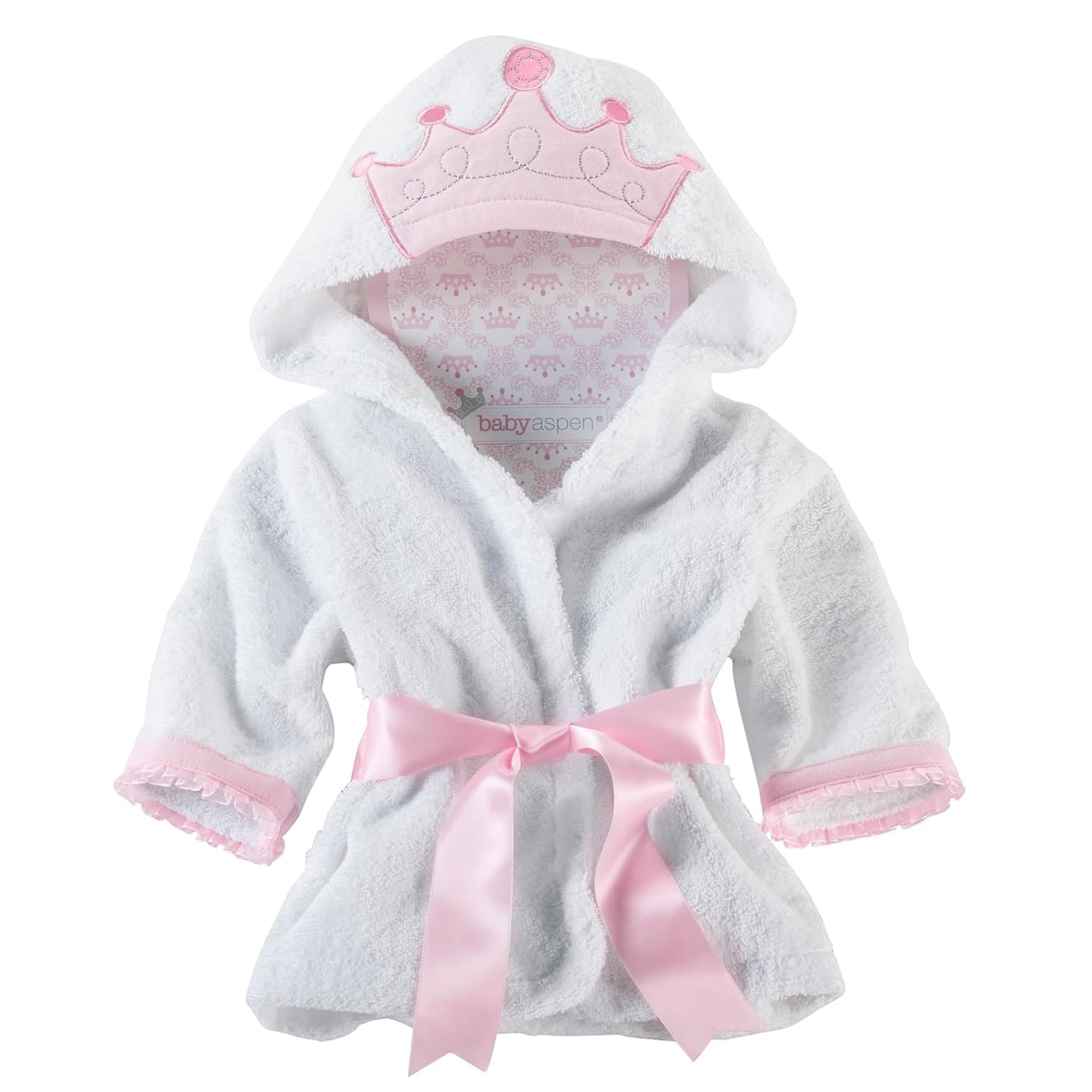 Baby Aspen Little Princess Hooded Towel Robe for Infants