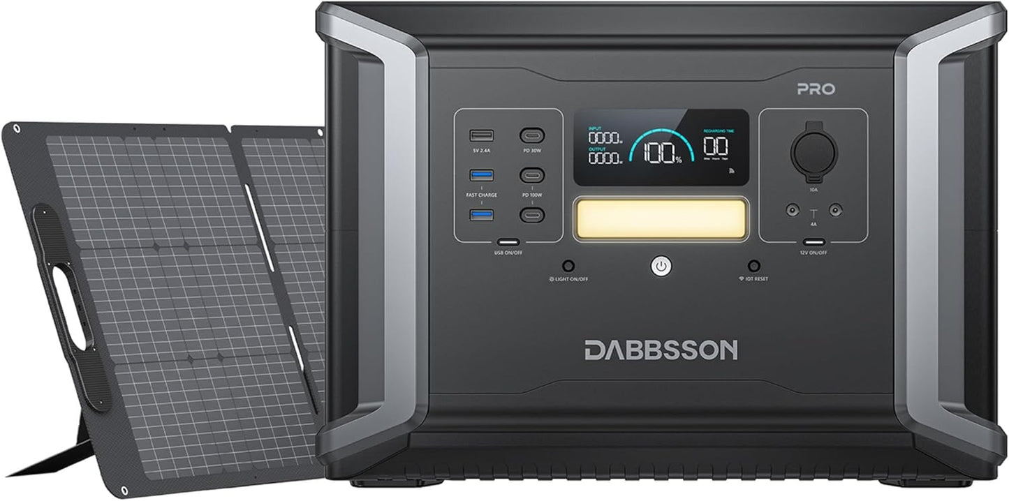 Dabbsson Solar Generator: 2150Wh Power, 2400W, 4600W Expandable