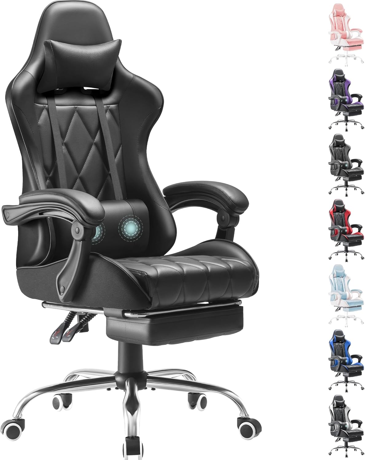 Homall Gaming Chair with Footrest and Massage Support for Comfort