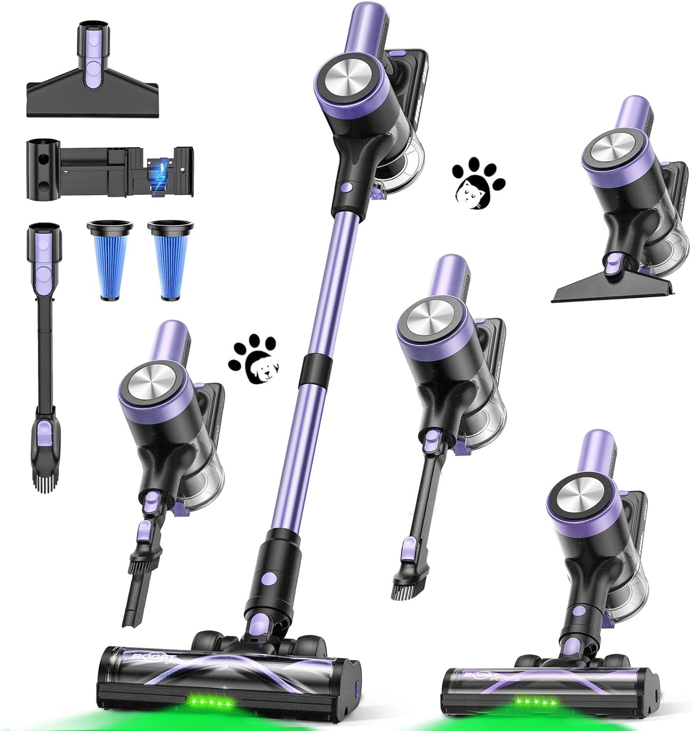 Cordless Vacuum Cleaner with 55 Min Runtime and Strong Suction