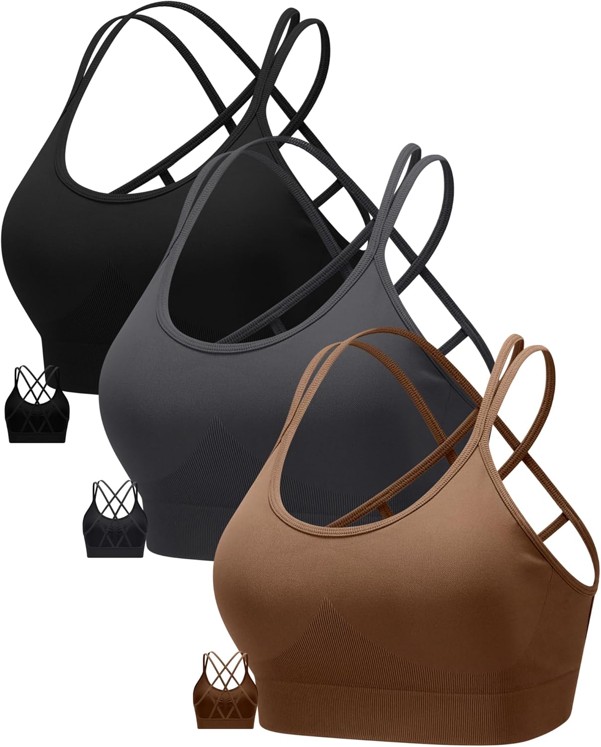 RUNNING GIRL Criss Cross Back Sports Bra for Women - Sexy Style
