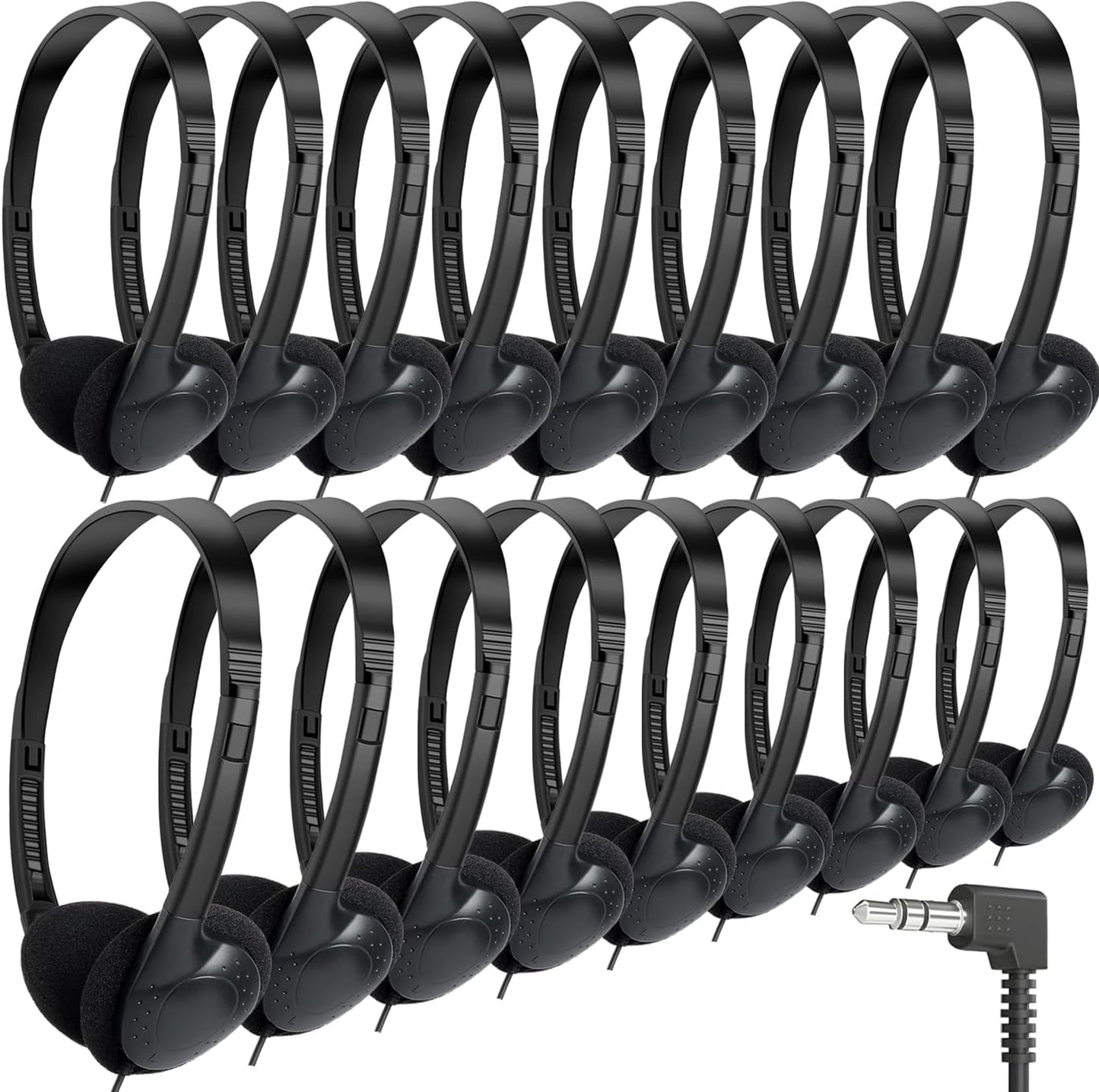 Bulk Earbuds Headphones 50 Pack for Kids School Classroom Set