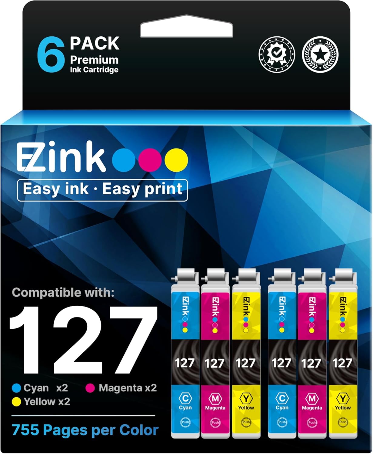 E-Z Ink Remanufactured Ink Cartridge Replacement for Epson 127