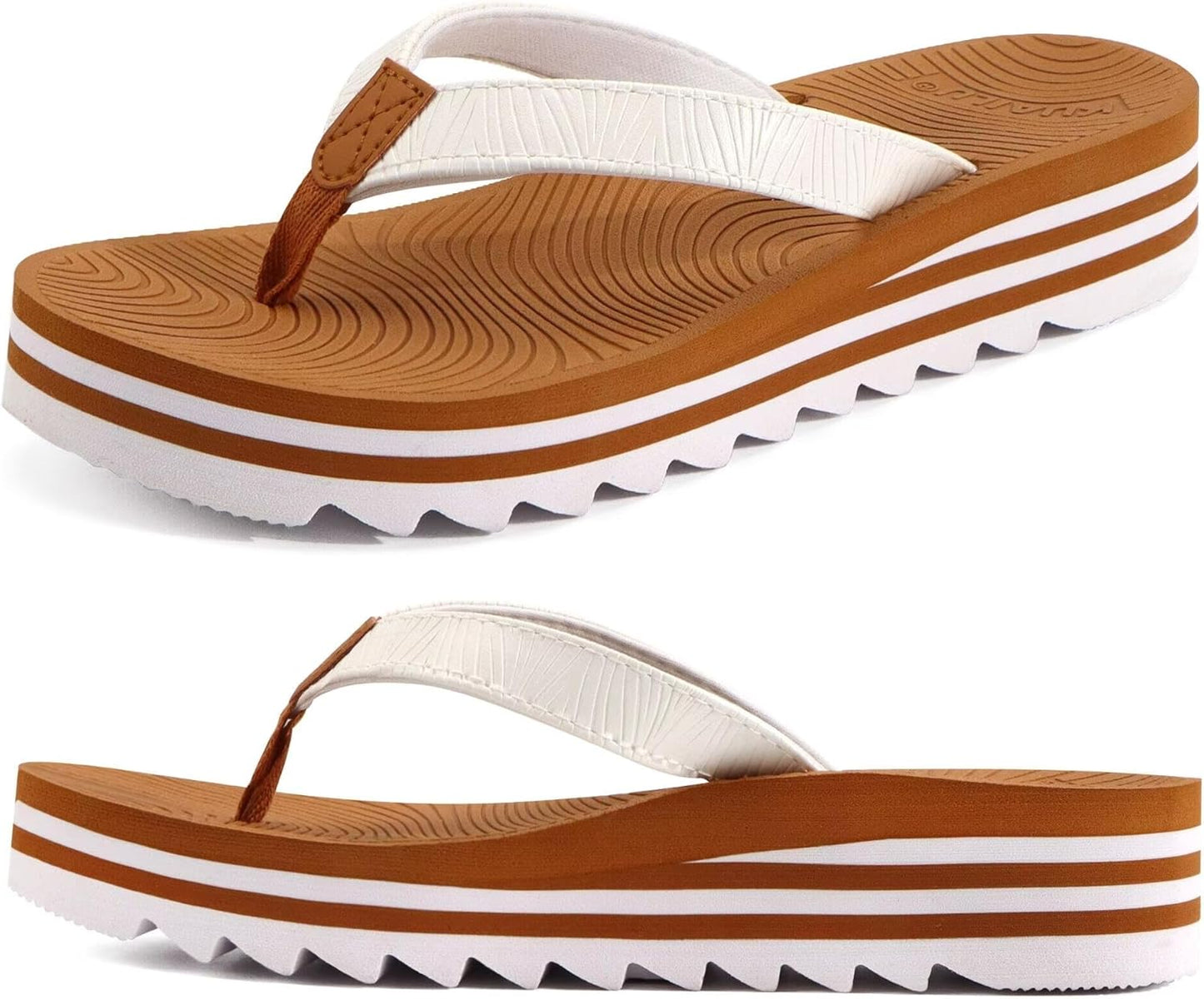 KuaiLu Womens Flip Flops with Arch Support for Summer Comfort