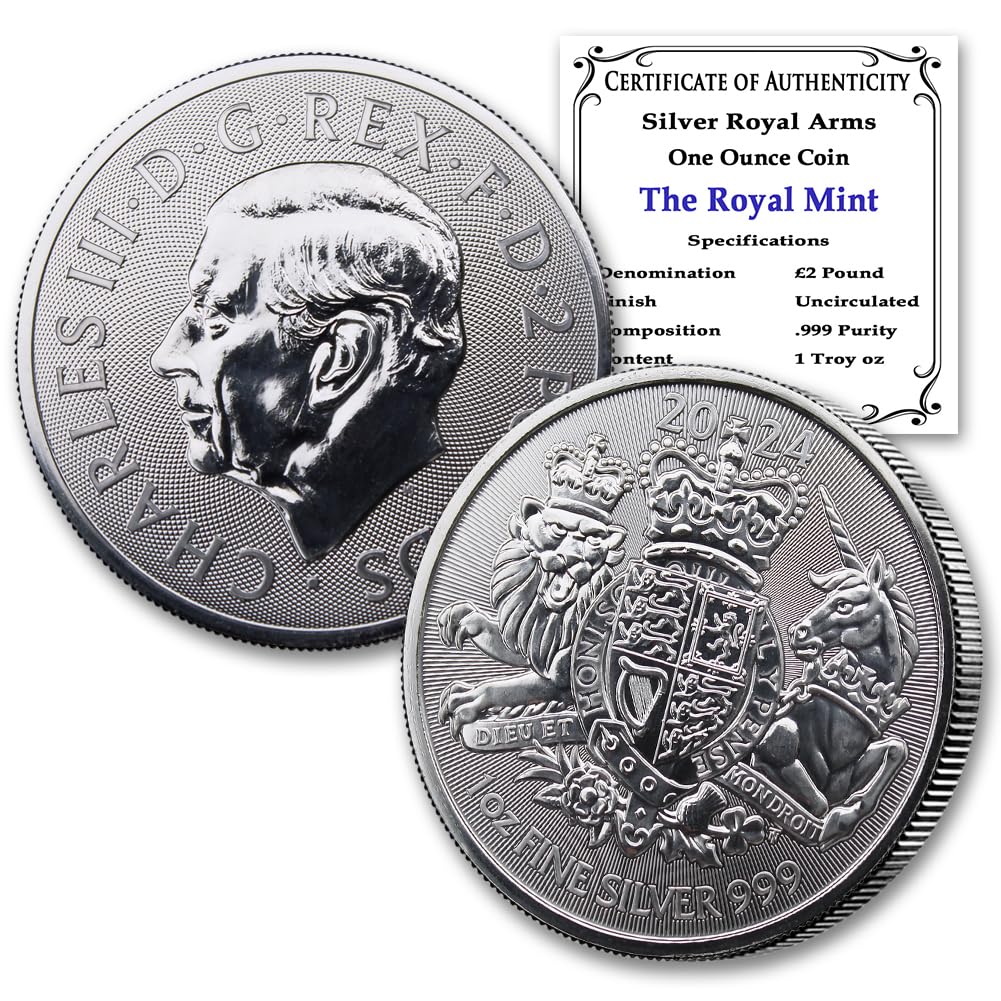 2024 1 oz Silver British Royal Arms Coin Brilliant Uncirculated