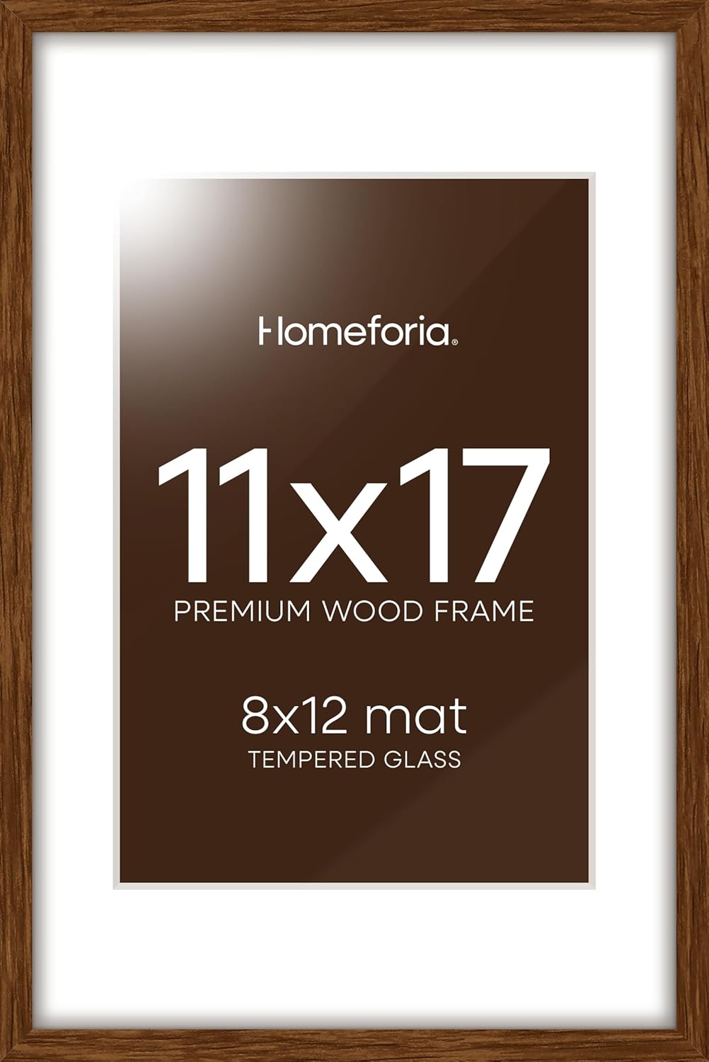 Homeforia 11x17 Brown Picture Frame for Elegant Display