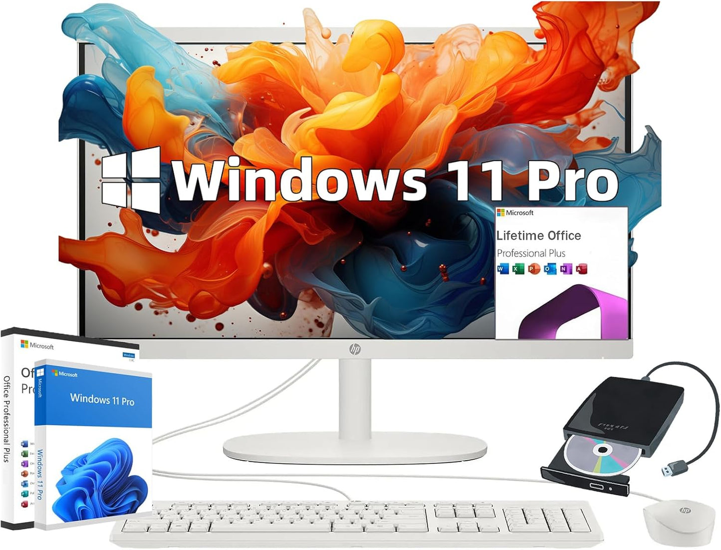 HP 2025 All-in-One Desktop Computer with 21.5in FHD Display