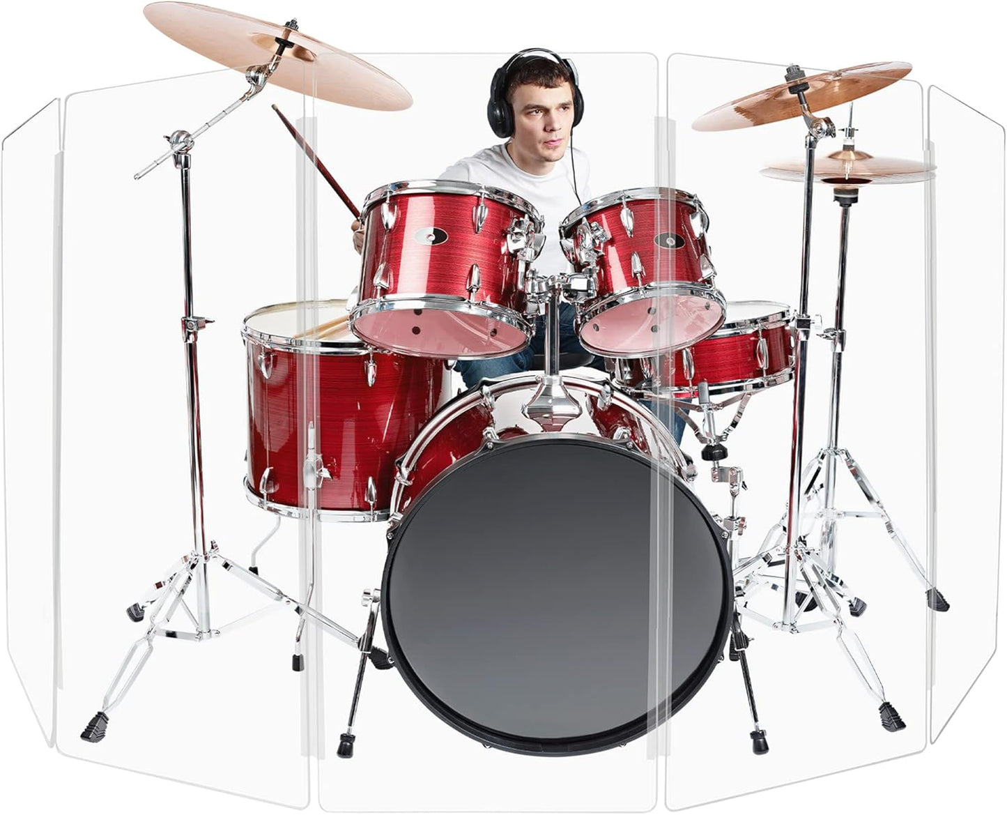 PENNZONI 4ft Drum Shield with Plastic Hinges for Sound Control