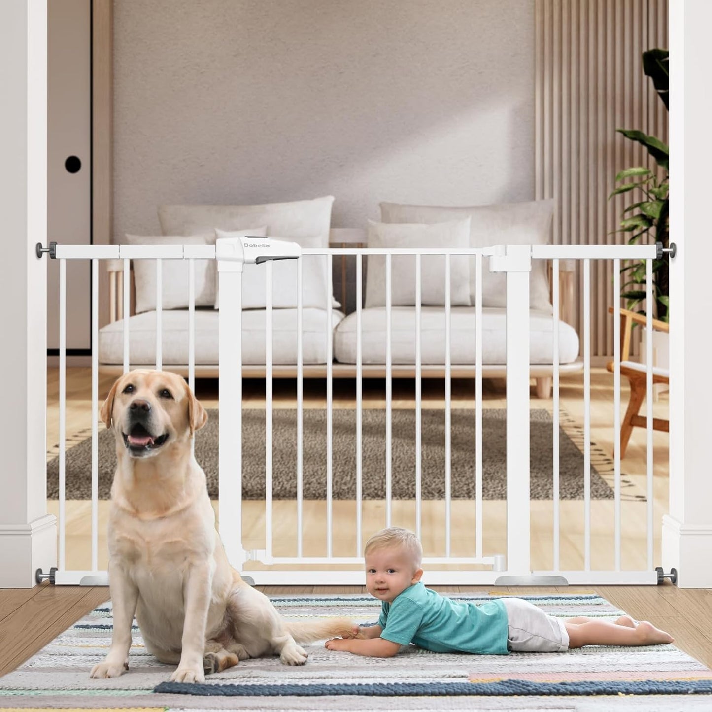 Extra Wide Auto Close Pet Gate - No Tools Needed!