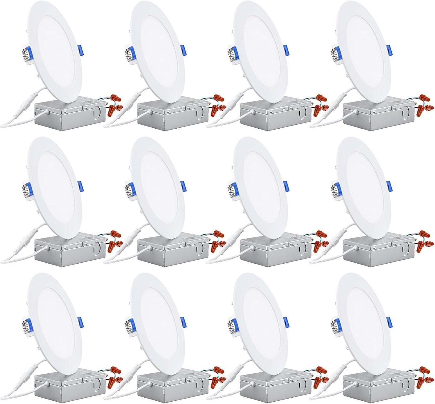 Ultra-Thin LED Recessed Lighting 12-Pack for Bright Spaces