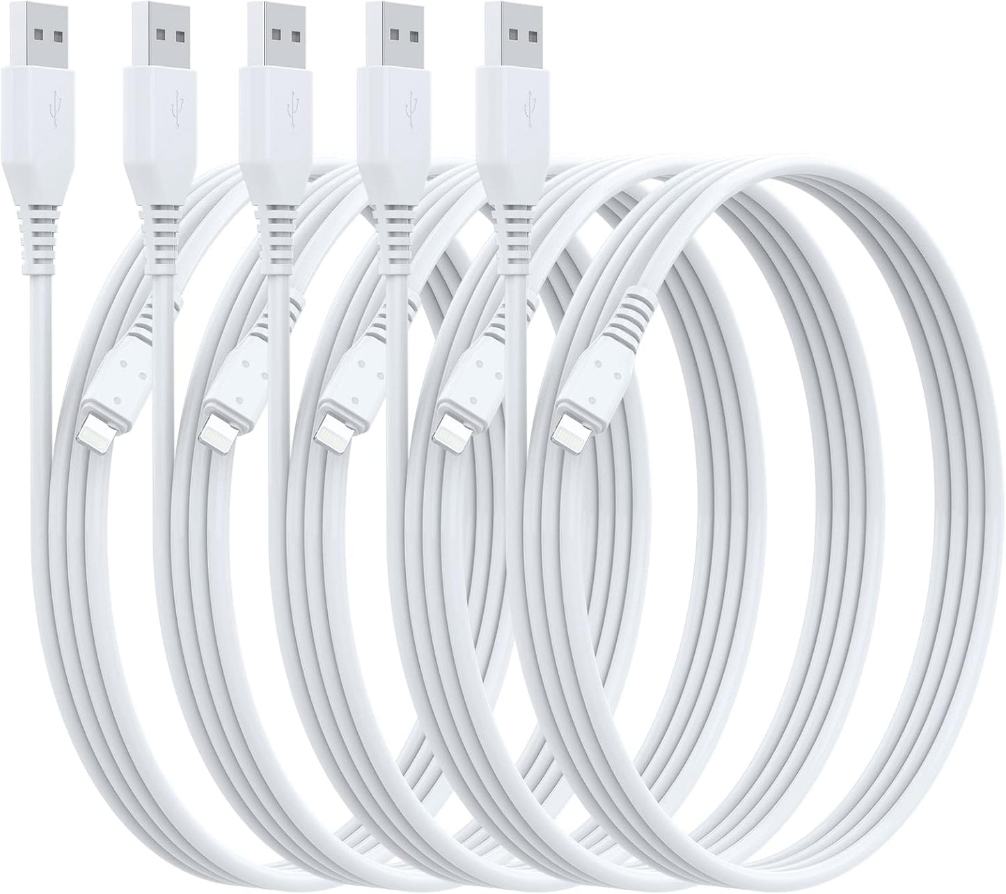 5-Pack MFi Certified Lightning Cables - Fast Charging for iPhone/iPad