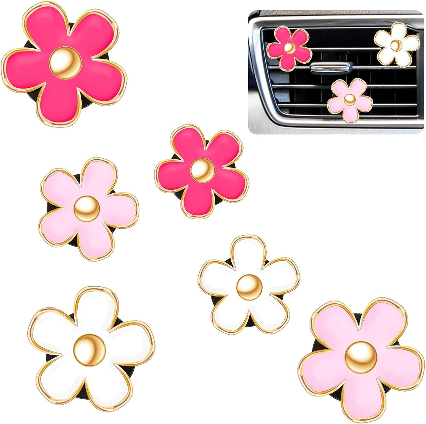 Daisy Flower Air Vent Clips - Refresh Your Ride!