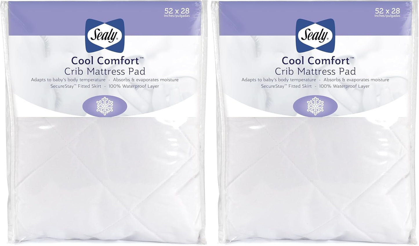 Sealy Baby Cool Comfort Fitted Waterproof Crib Mattress Protector
