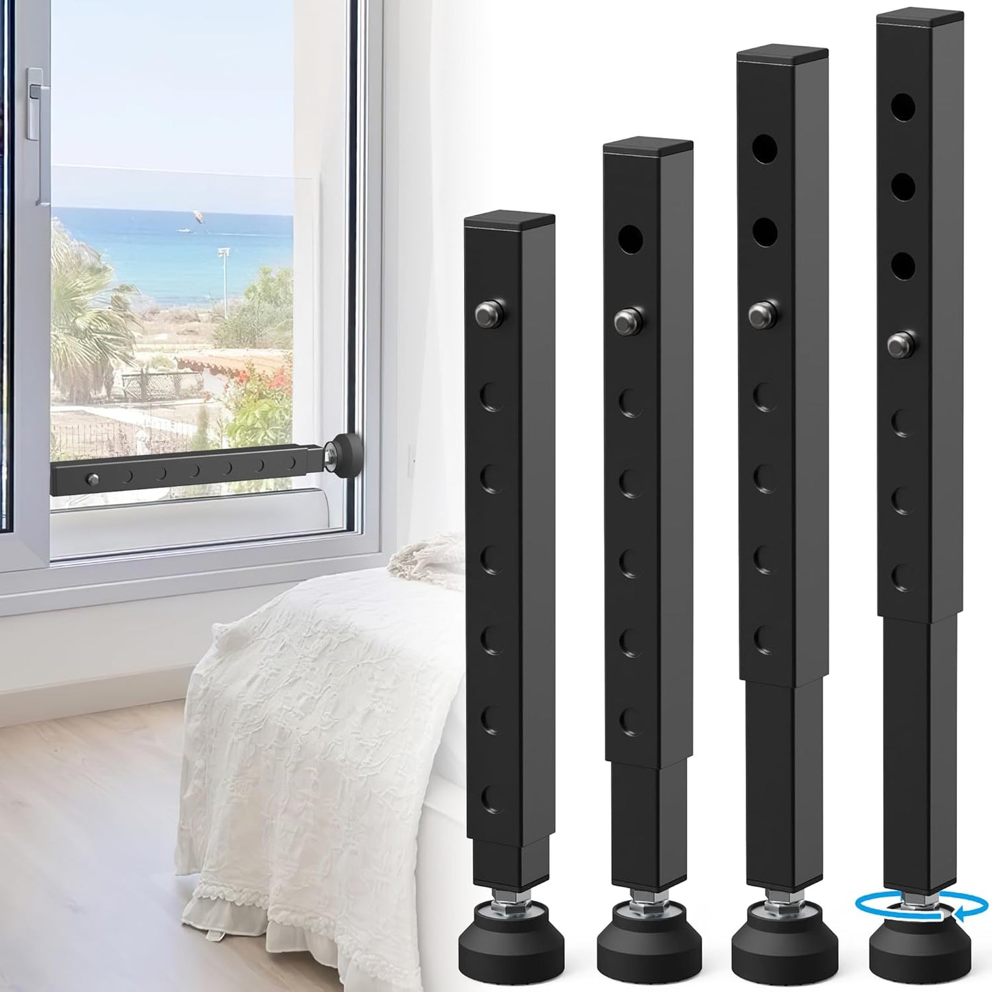 Adjustable Window Security Bar for Home Safety and Ventilation