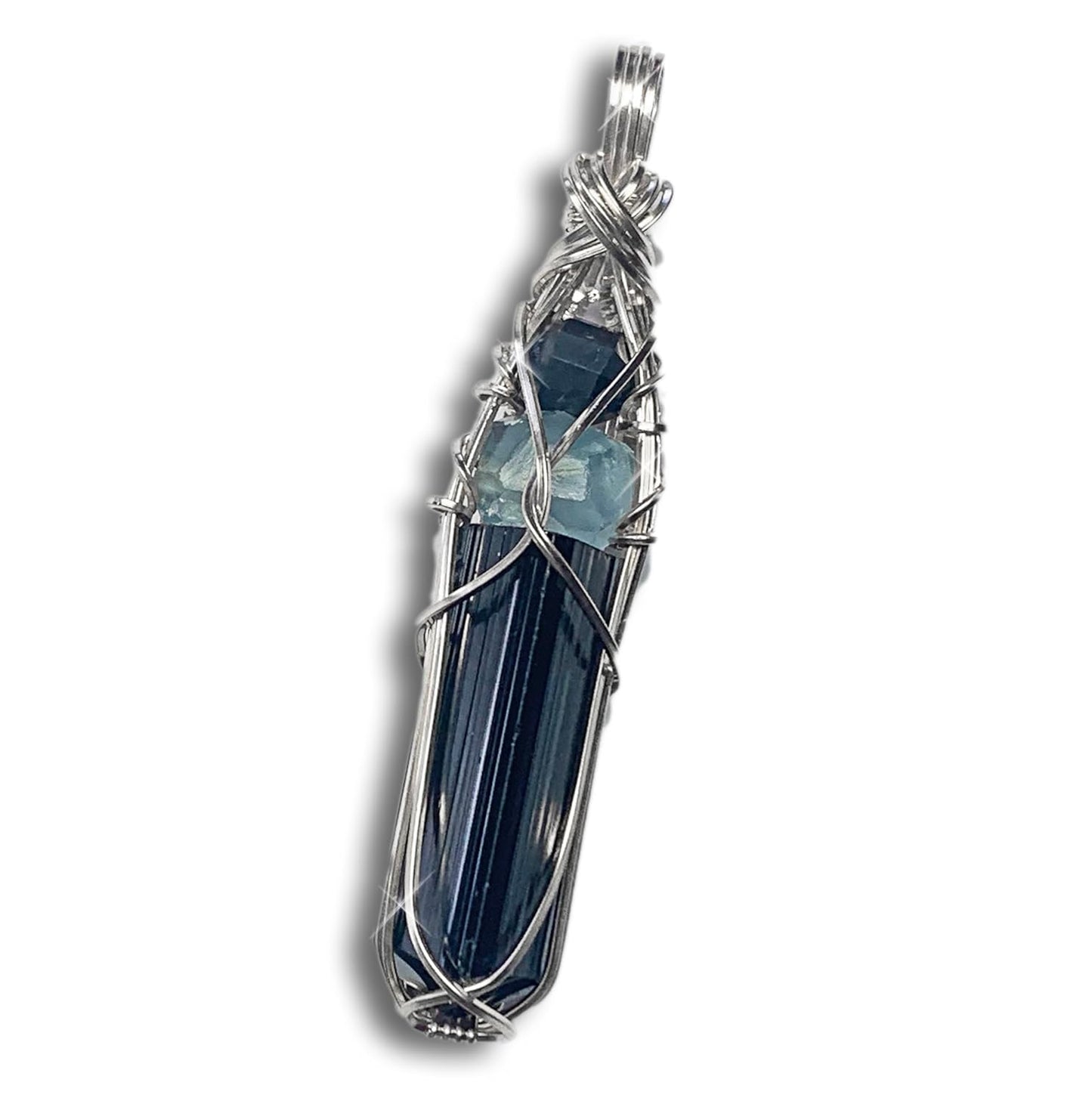 Black Tourmaline Shungite Pendant Necklace for Protection