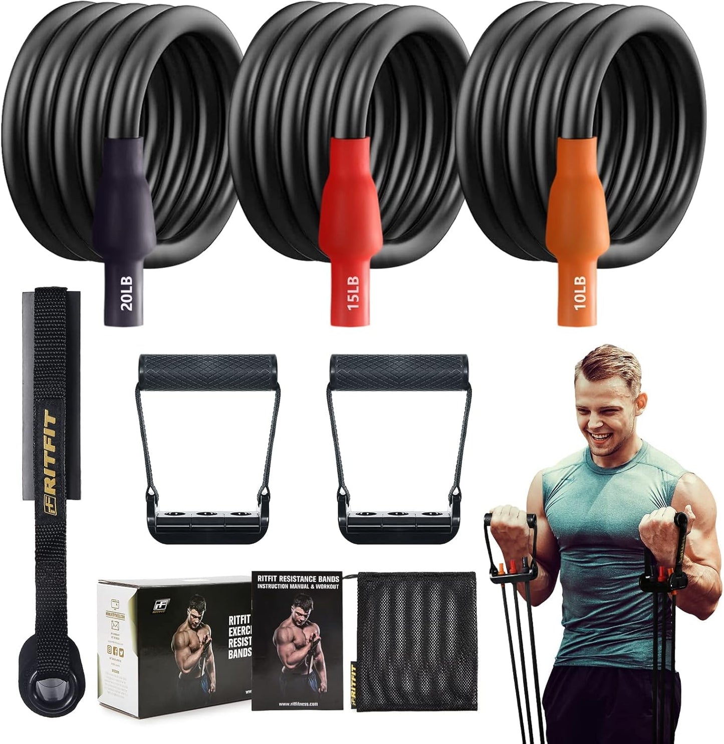 RitFit Single Resistance Exercise Band for Strength Training
