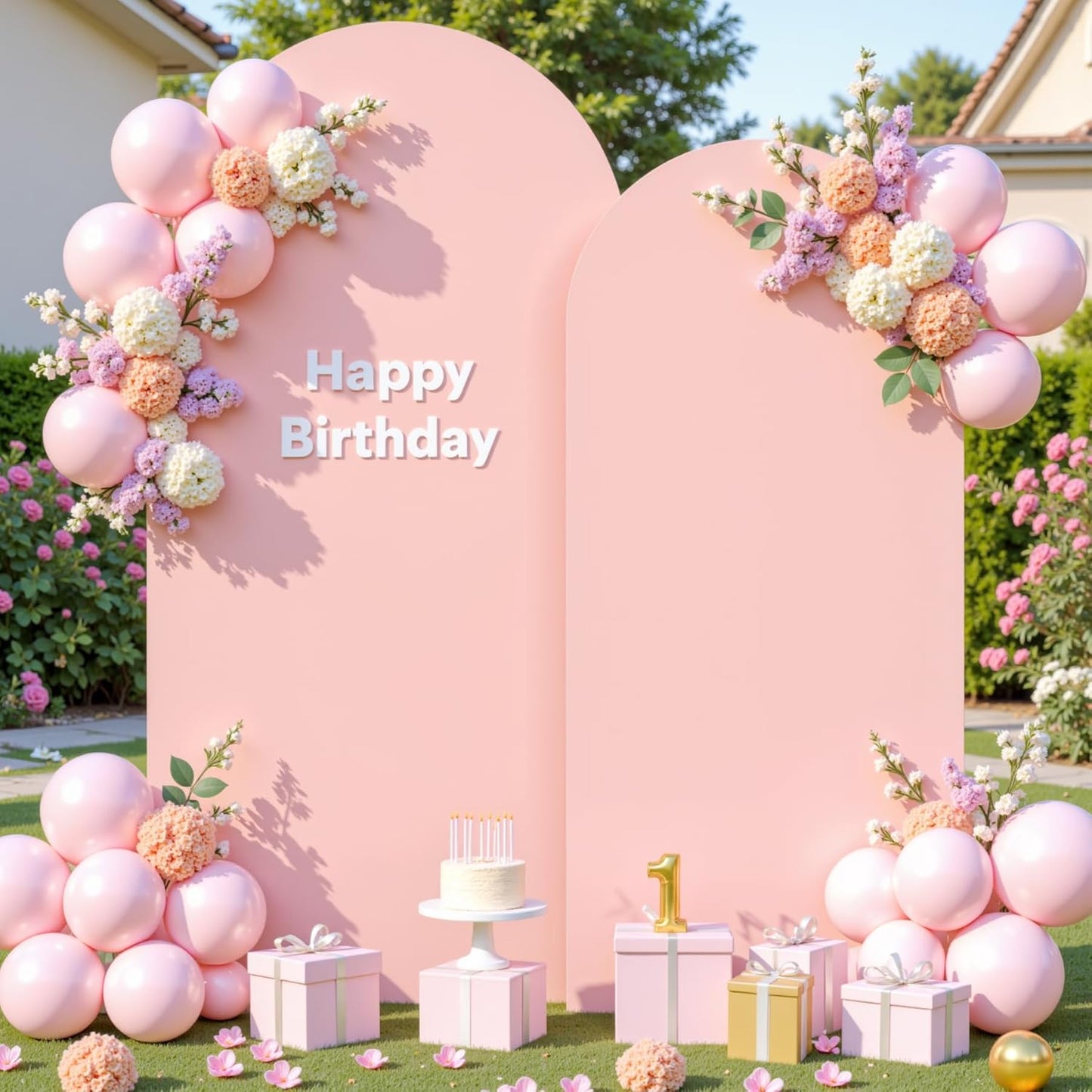 Dusty Rose Arch Backdrop Covers for Elegant Events and Parties