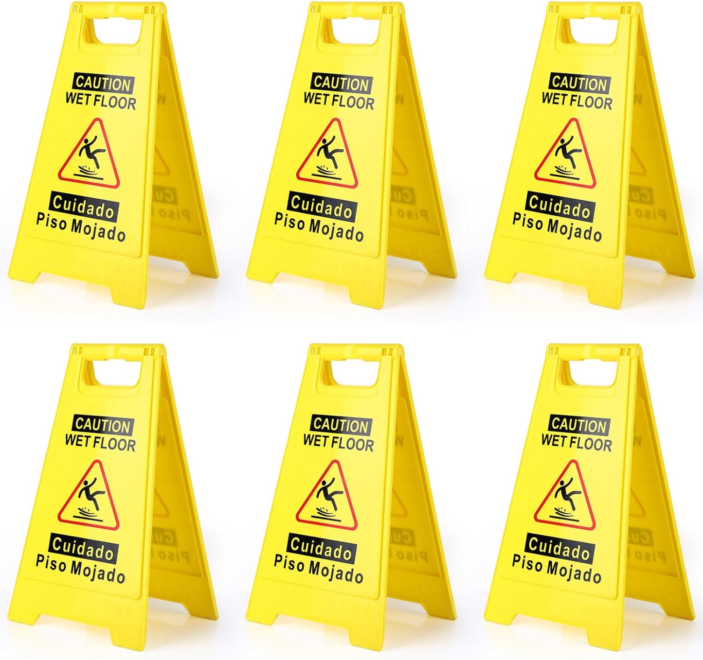 6-Pack Caution Wet Floor Sign for Safety and Visibility