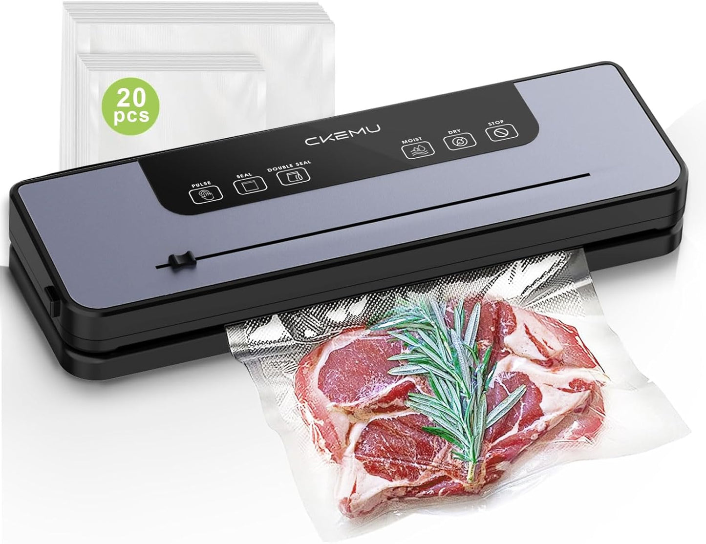 Vacuum Sealer for Food with 20 Bags and 6 Modes for Freshness