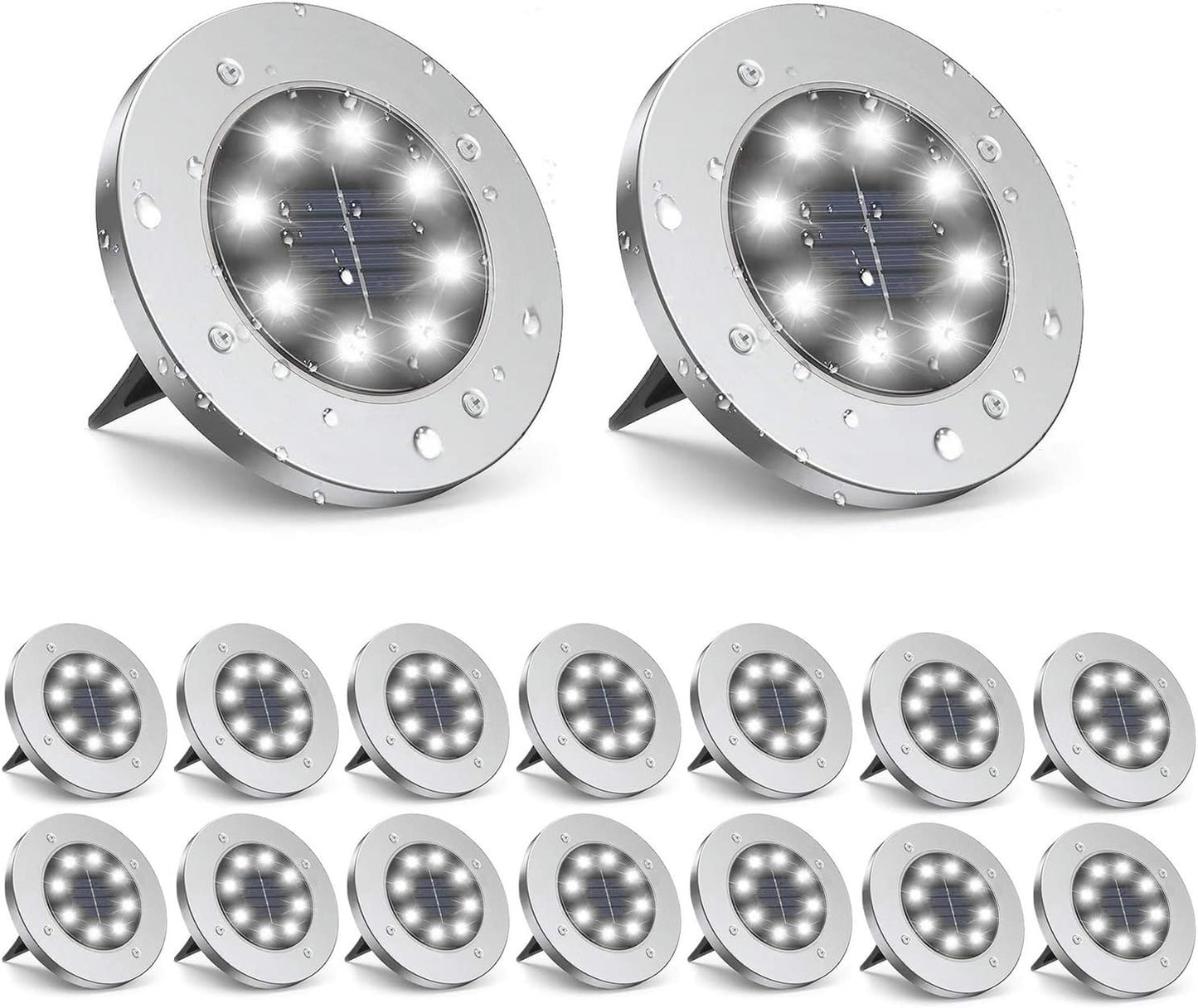 ZGWJ Solar Ground Lights - 16 Pack Waterproof Garden Lighting
