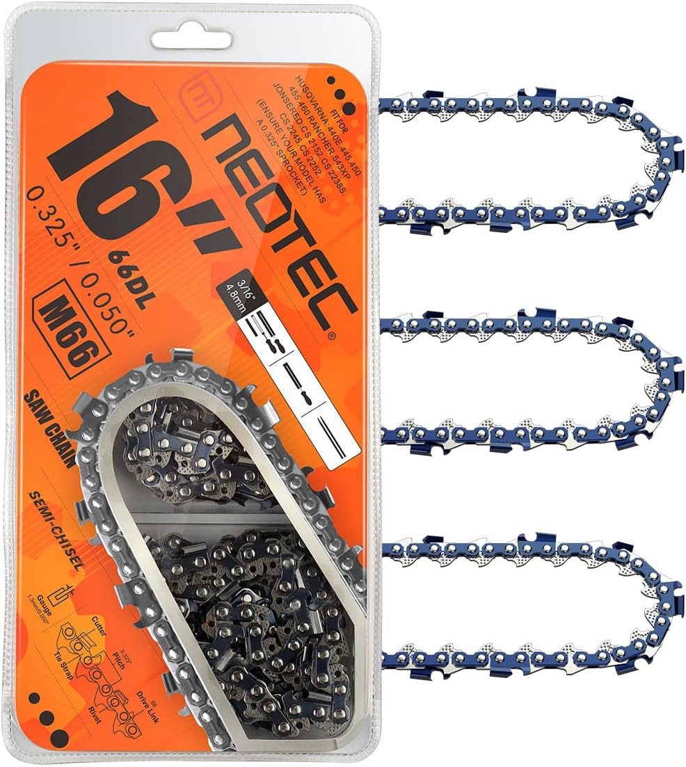 NEO-TEC 3 Pack 16 Inch Chain Saw Chain for Various Models