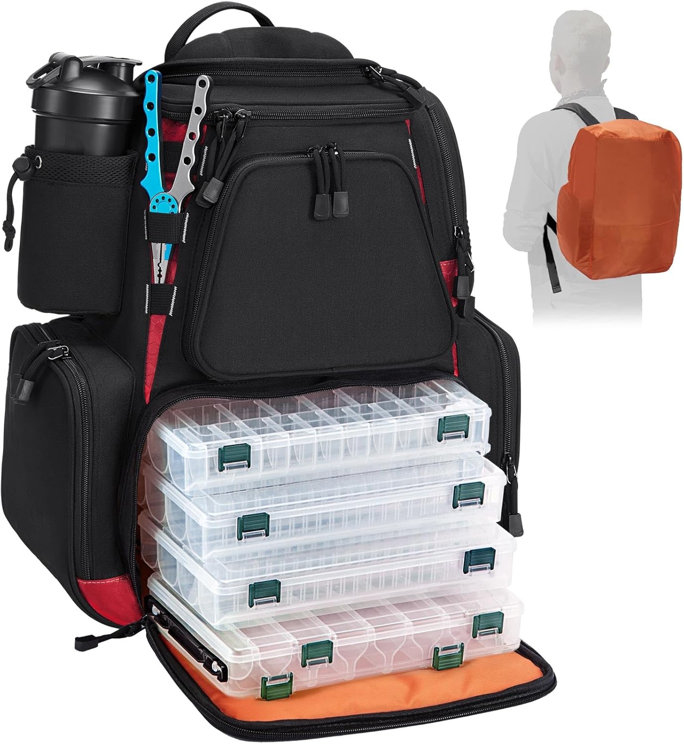 Piscifun Large Waterproof Tackle Backpack - 4 Boxes Included