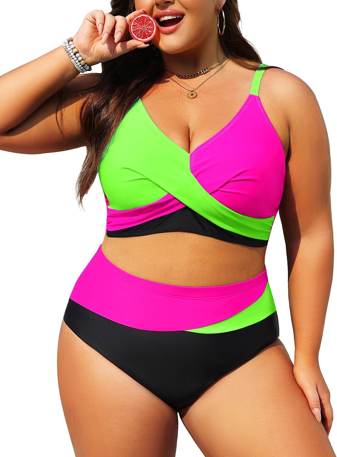 Tempt Me Plus Size Two Piece Swimsuit for Curvy Women