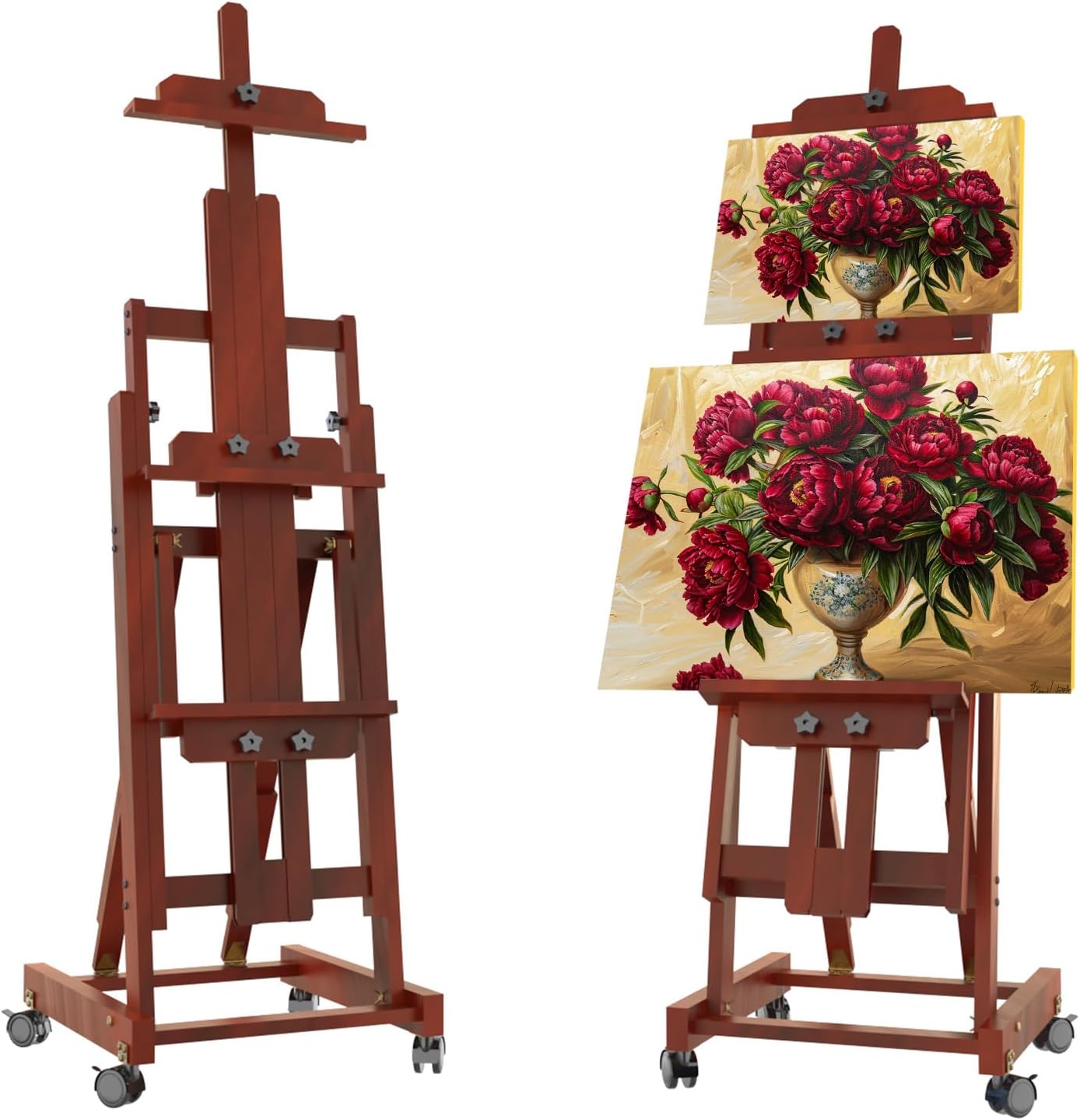 H-Frame Foldable Easel for Artists with Adjustable Height & Angle
