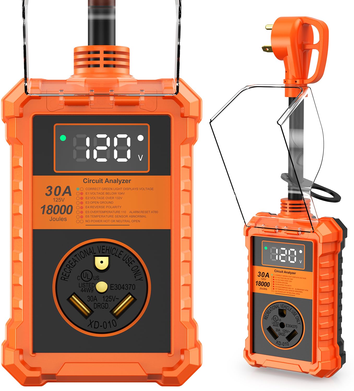 RV Surge Protector 30 Amp with LED Display for Full Protection