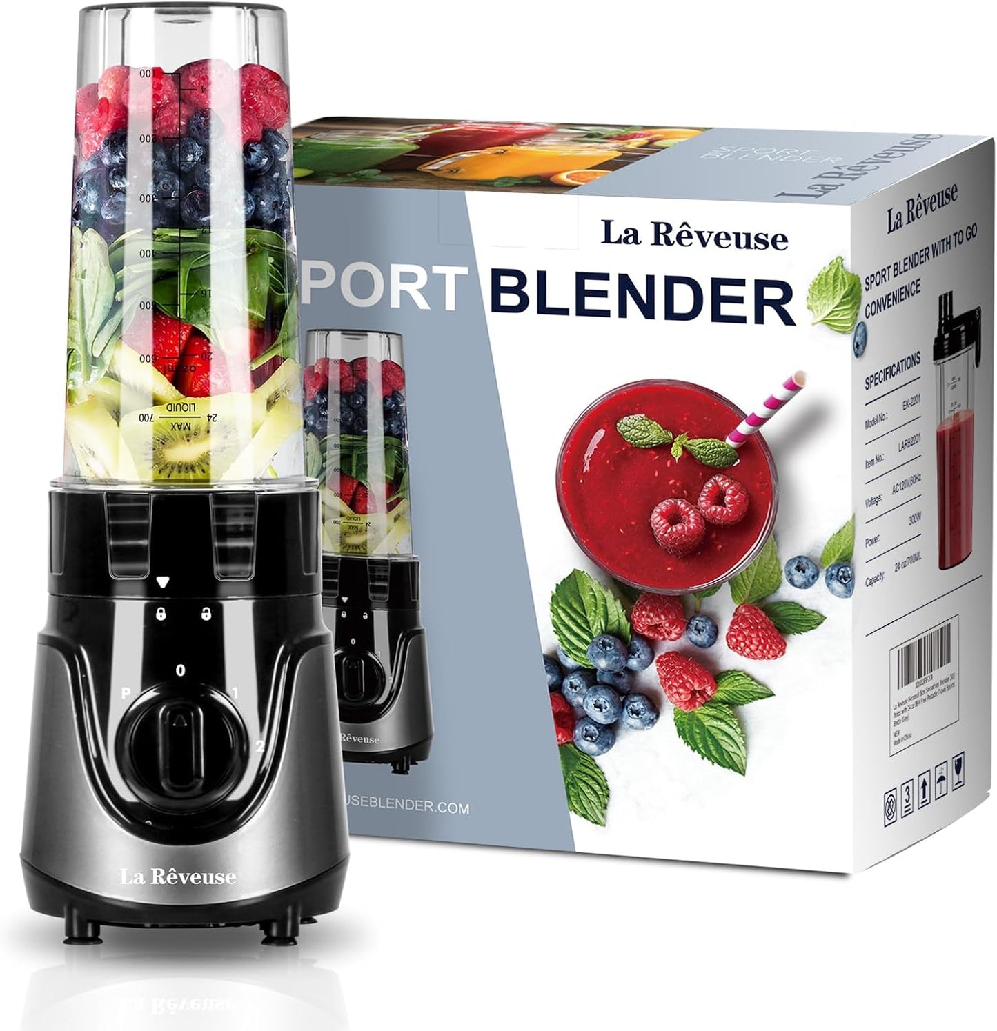 Portable 300W Smoothie Blender with BPA-Free Bottle