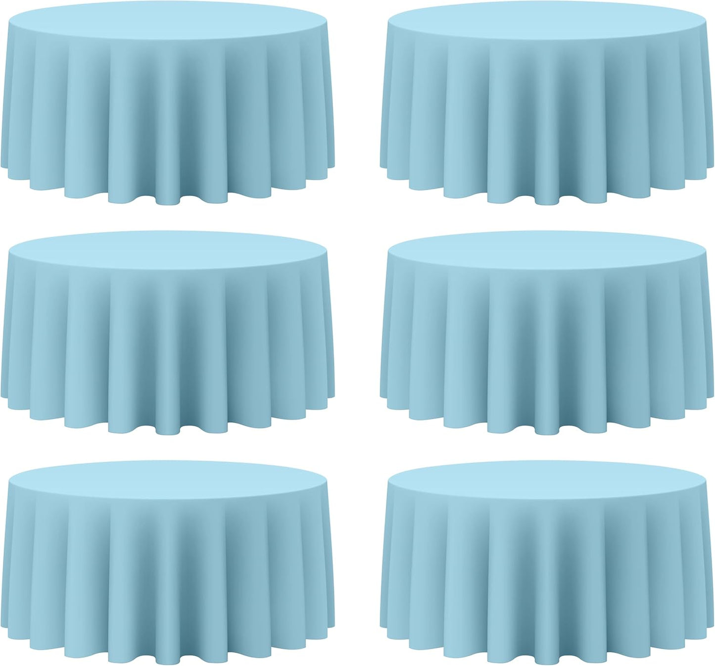 Light Blue Round Tablecloths 132 Inch for Elegant Events