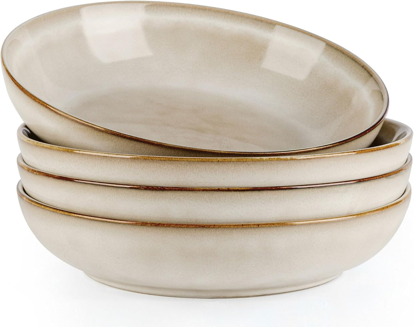 AmorArc 8.5ft' Large Pasta Bowls Set of 4 for Kitchen Use
