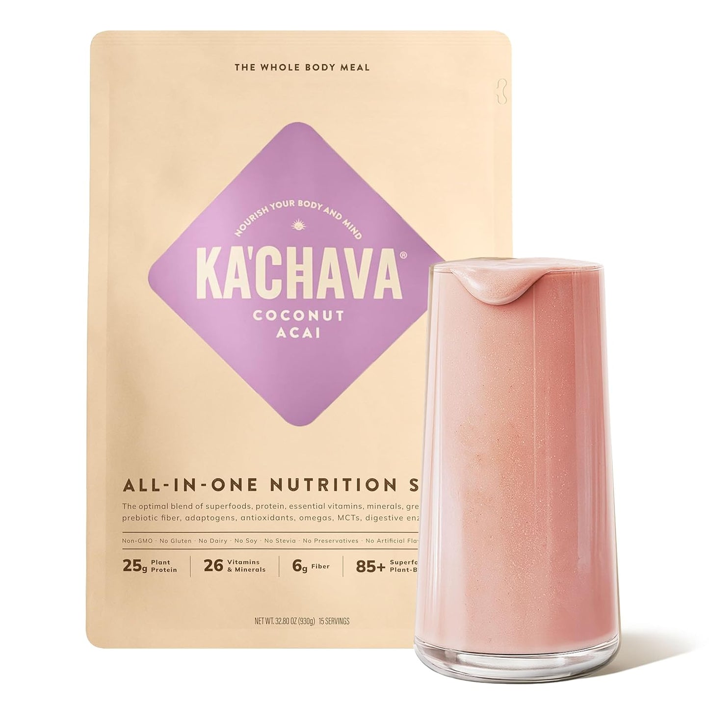 KaChava Whole Body Meal Shake Coconut Acai Vegan Protein Powder