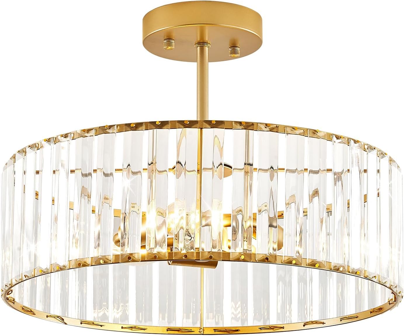 Modern Gold Semi Flush Mount Ceiling Light for Elegant Spaces