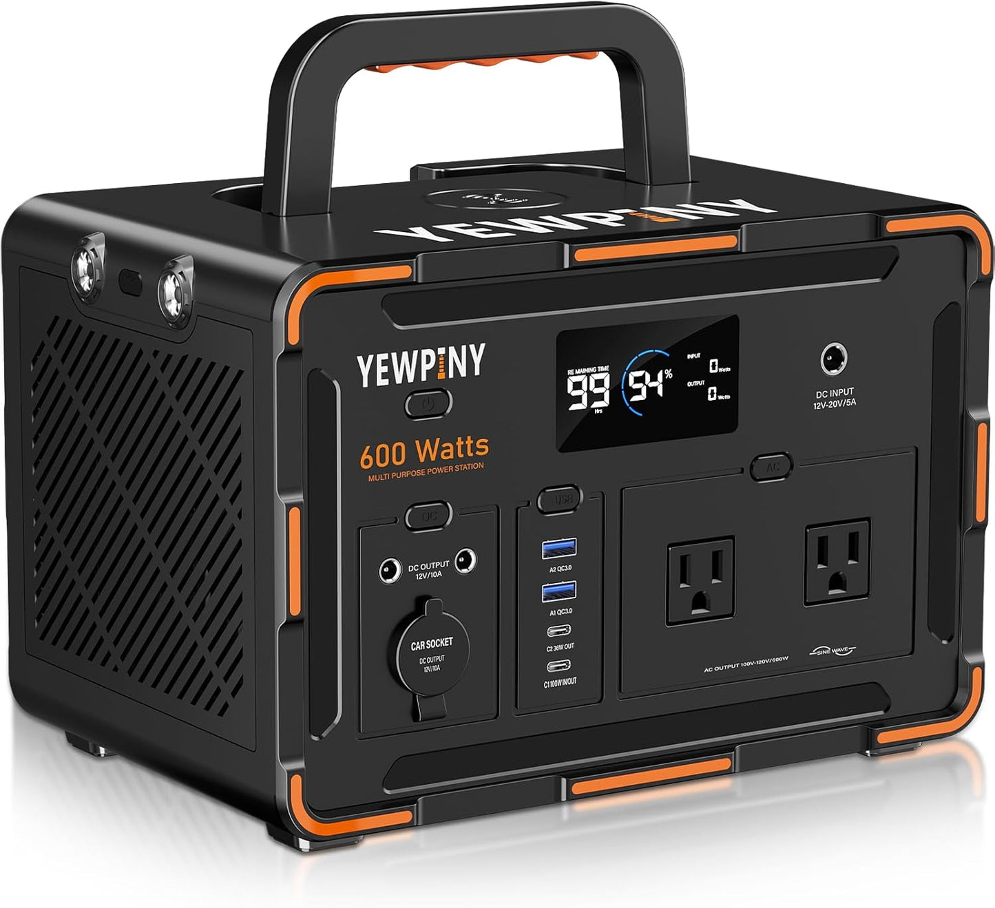 600W Solar Power Station: Portable, 100W USB-C PD, Wireless Charging