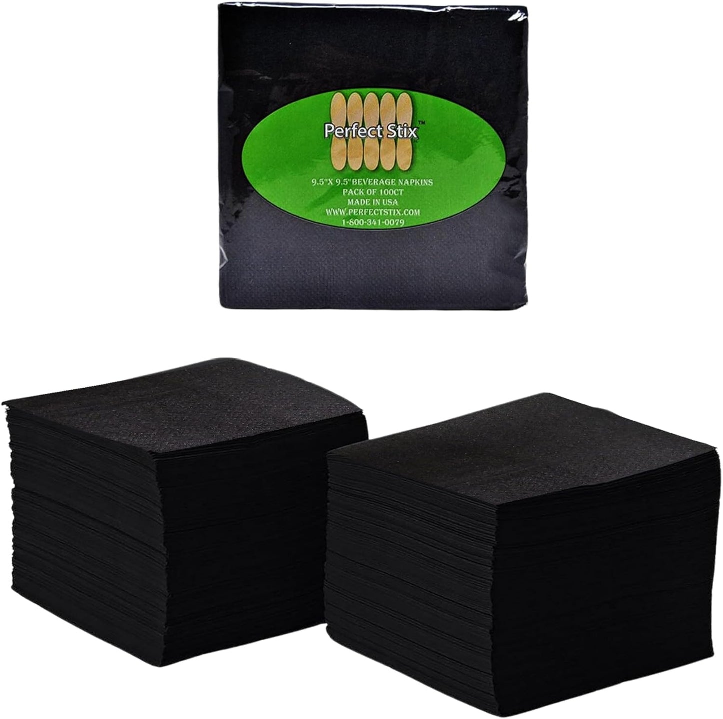 100ct Black Cocktail Napkins - Premium Quality