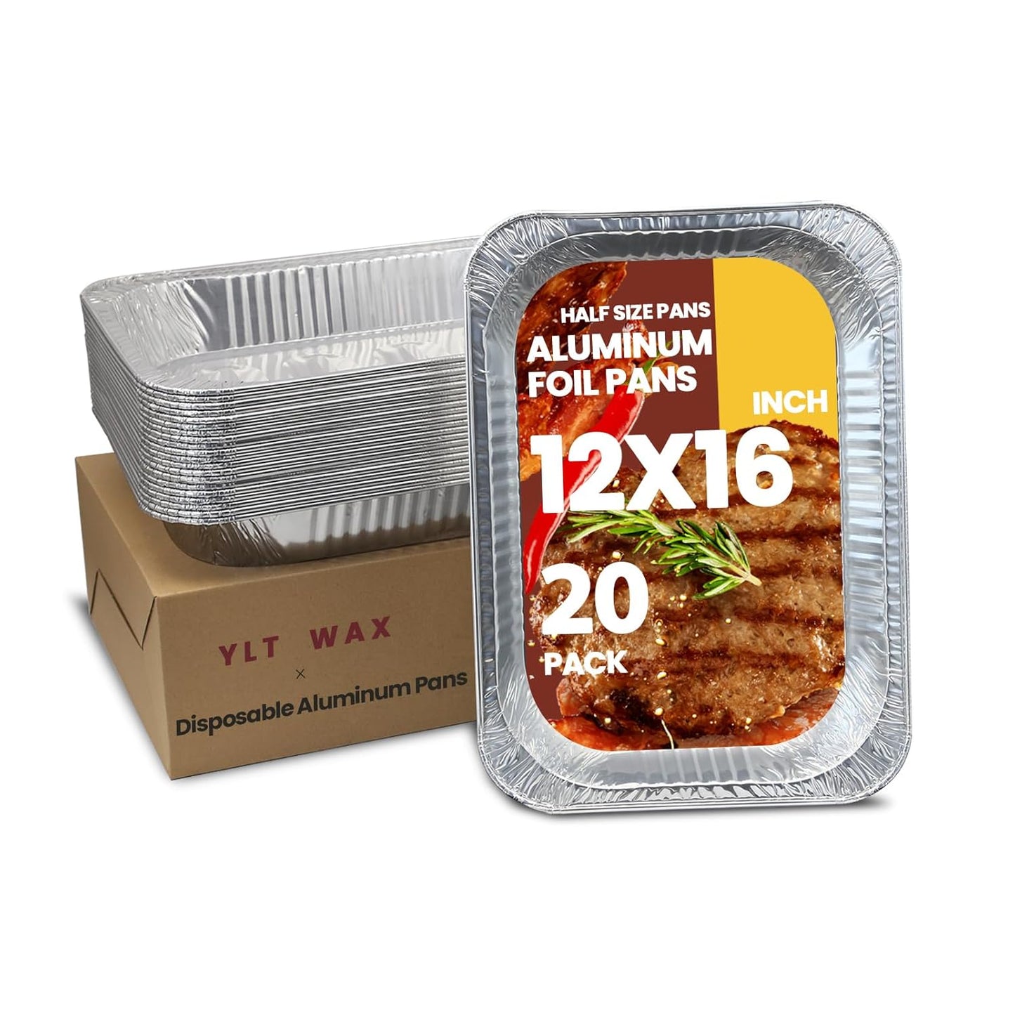 YLT WAX 12x16 Aluminum Foil Pans for Roasting and Cooking