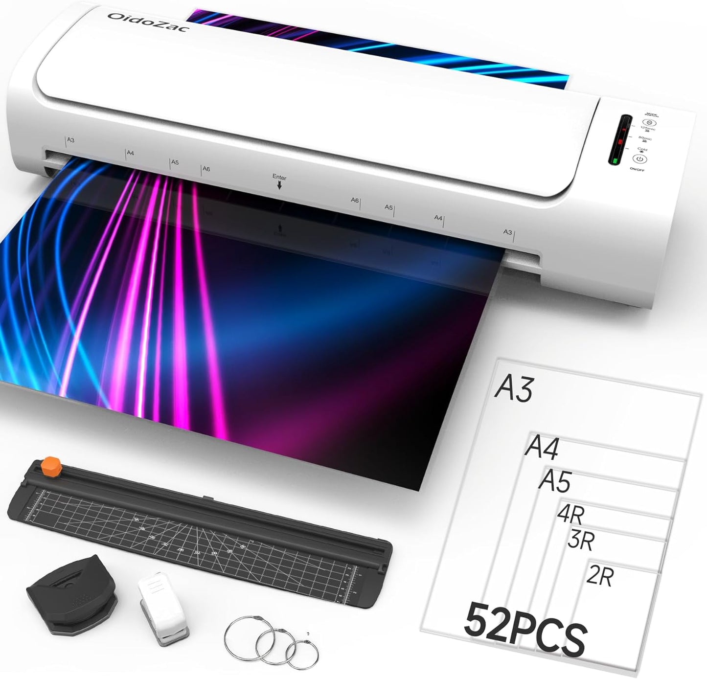 Fast Warm-Up 13 Laminator + 52 Sheets - Office Essential!
