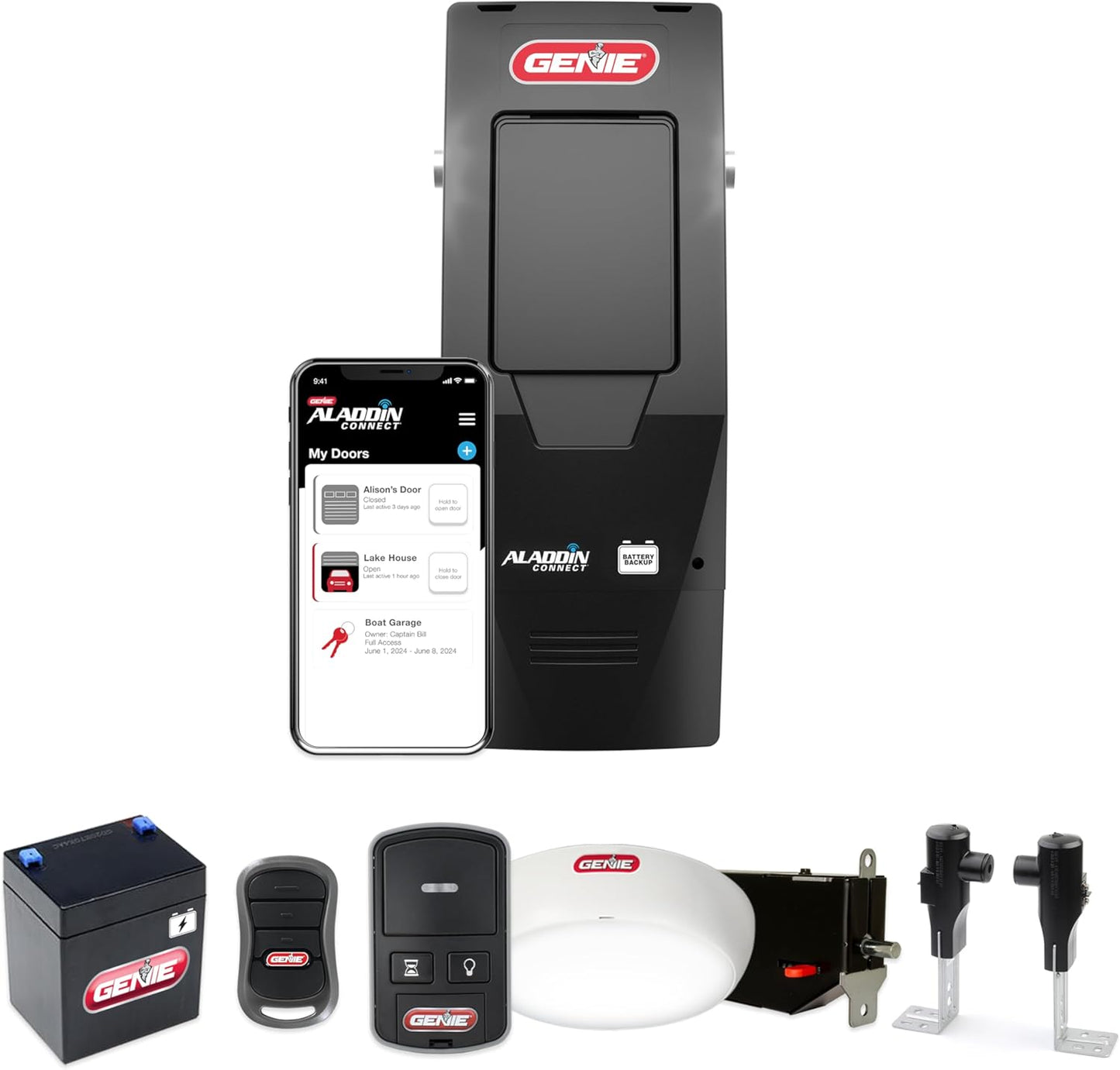 Genie B6172H Wall Mount Smart Garage Door Opener with Aladdin