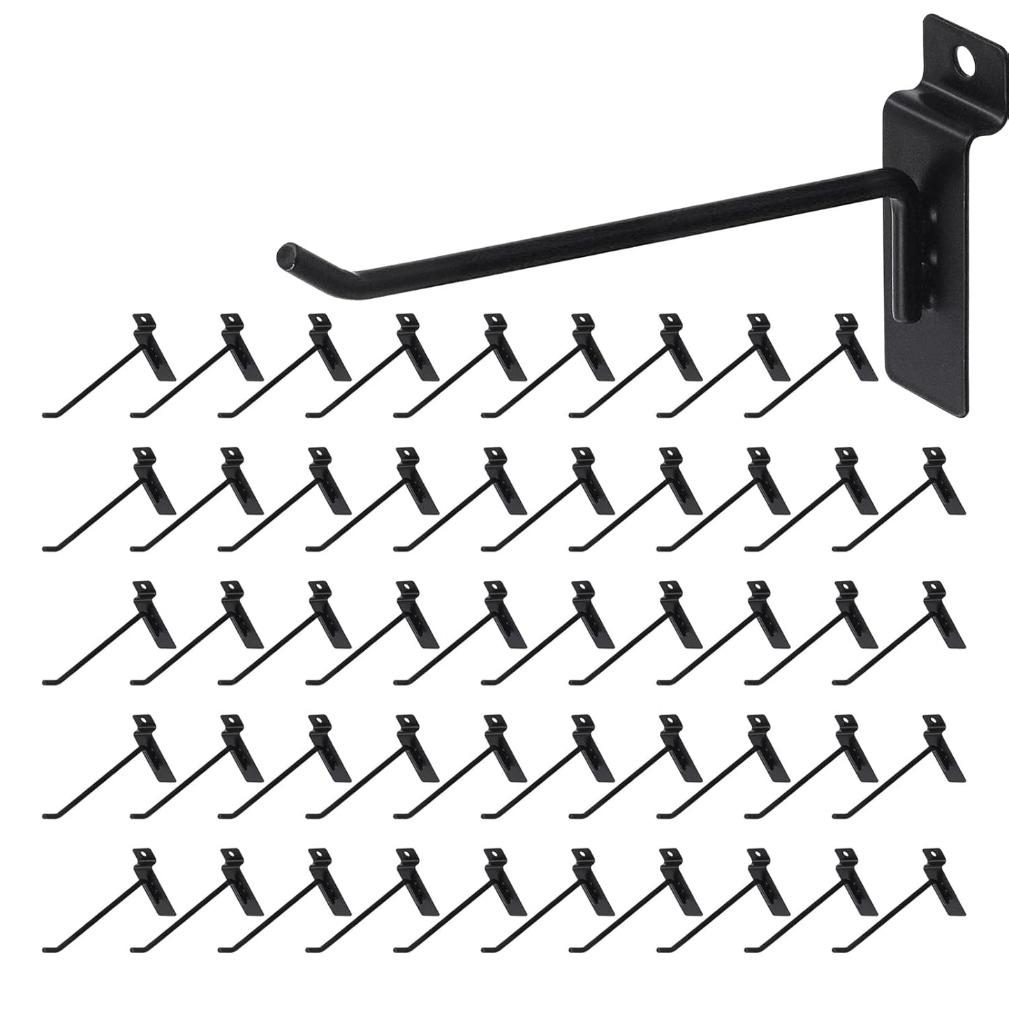 Slatwall Hooks 50 PCS 6 Inch Heavy Duty Black Display Accessories